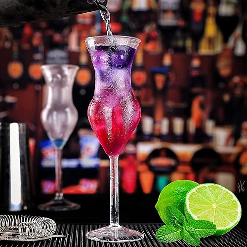 Miniatura 5 de Juego de 4 copas de cóctel de copa de vino para mujer, copa de copa de 6.8 onzas, cristalería para cócteles, whisky, vino, cerveza, leche, jugo de