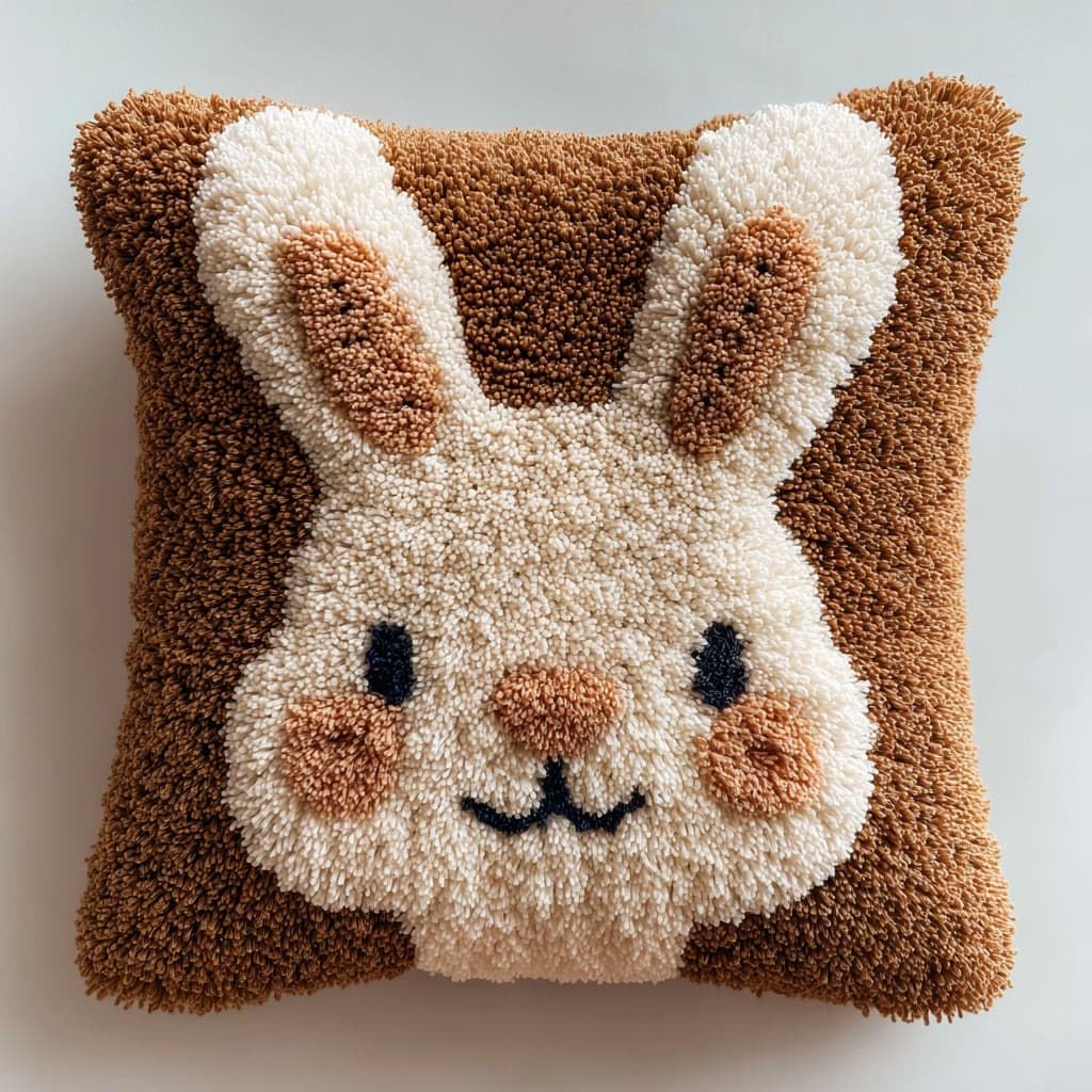 Henypt Latch Hook Kits Pillow Rabbit