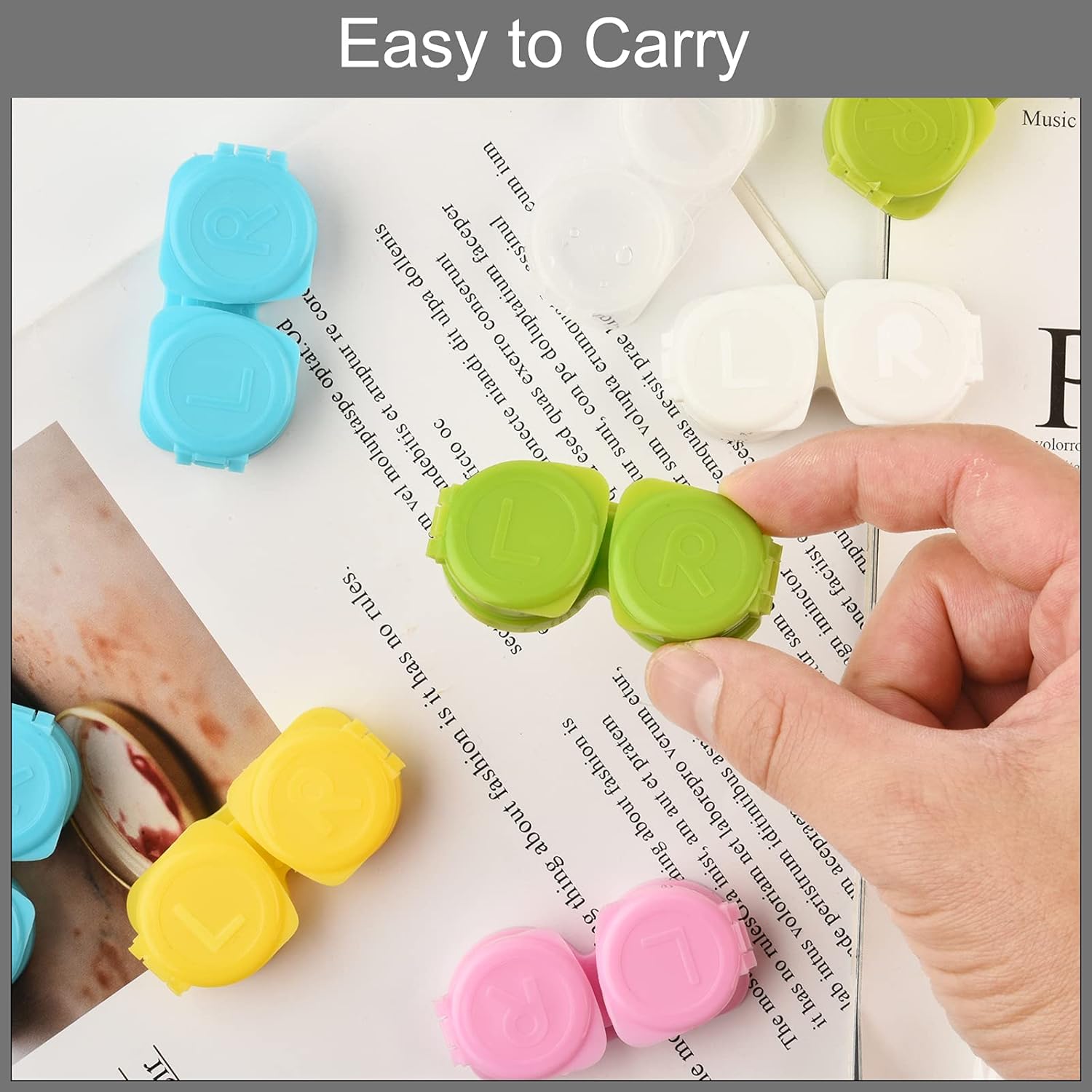 12PCS Colorful Contact Lens Case, Contact Lens Immersion Kit, Leak-Proof Packaging, Suitable for Outdoor Mini Flat Flip Top Lens Case : Health & Household