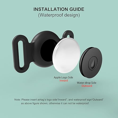 Miniatura 4 de Soporte impermeable IPX8 para collar de perro, paquete de 2 soportes Airtag para Apple Airtag, solo apto para collar de perro mediano y grande,