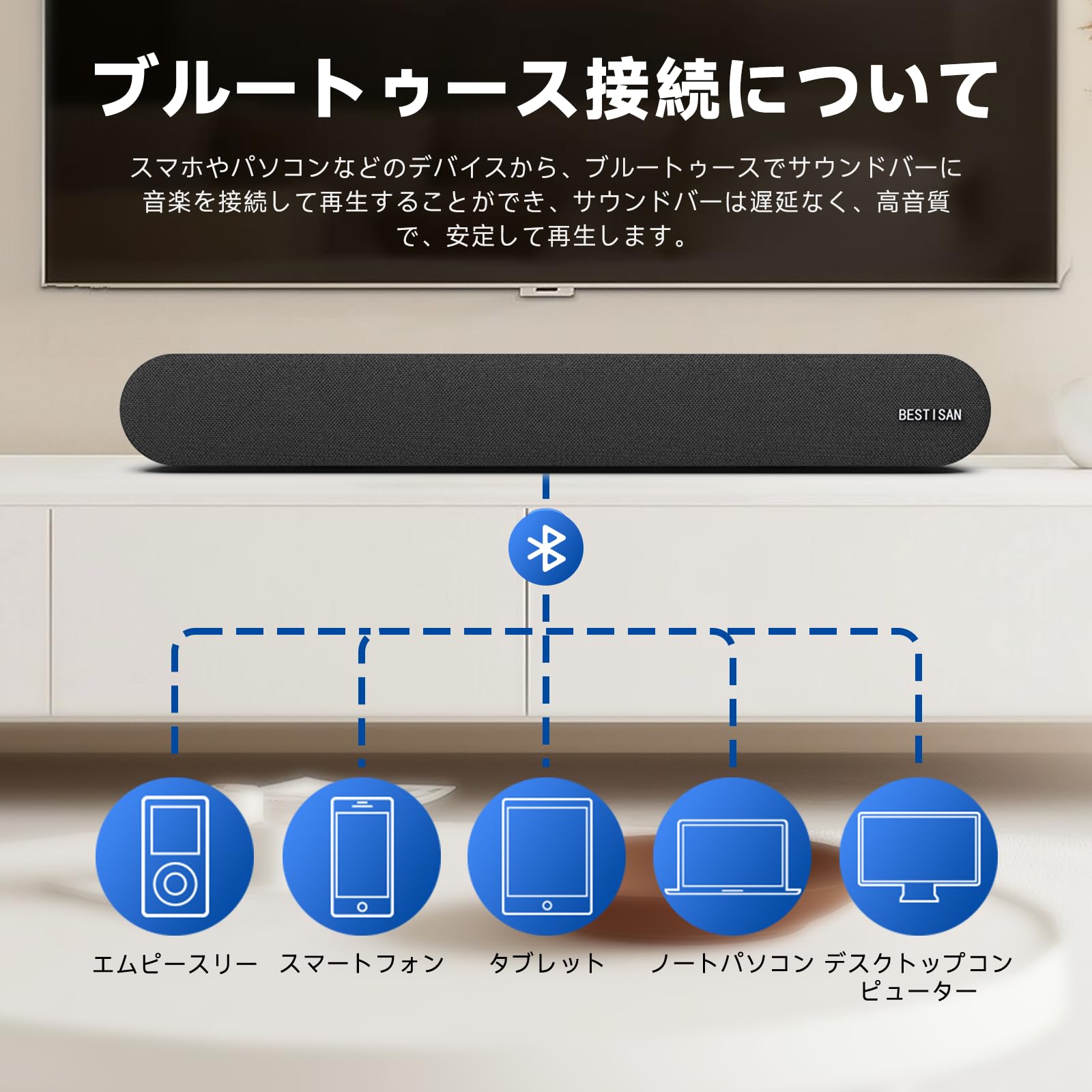 Amazon.co.jp: BESTISAN テレビサウンドバー Bluetooth