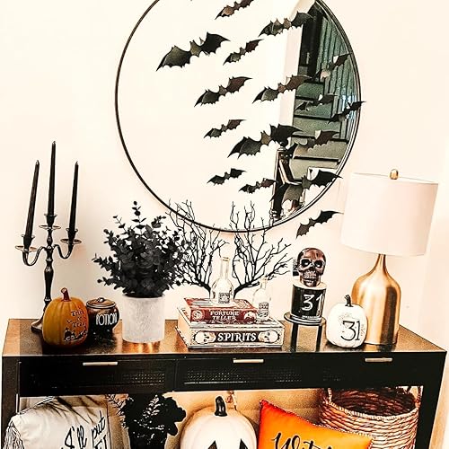 Miniatura 3 de Paquete de 2 plantas artificiales pequeñas de eucalipto negro en maceta para decoración de Halloween, estantes, escritorio, hogar, casa de campo,