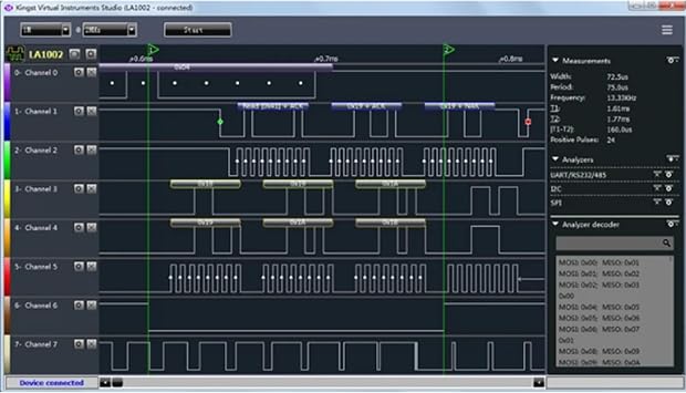 LA5032 USB Logic Analyzer 500M Max Sample Rate,32 Channels,10B Samples, MCU,ARM,FPGA Debug Tool, English Software