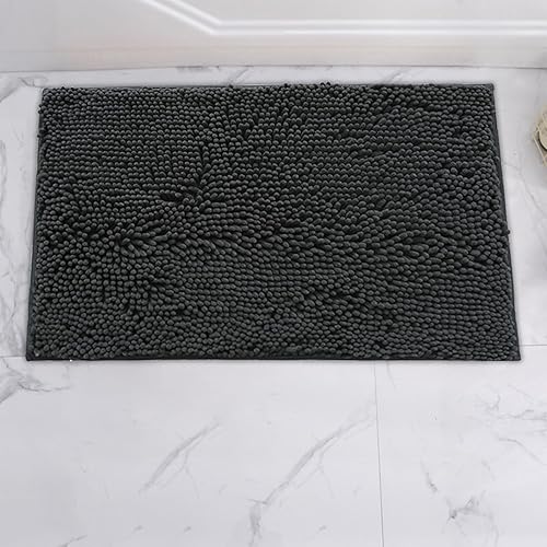 Alfombras de baño de chenilla, súper absorbente, fuerte PVC antideslizante, tapetes de baño para baño, felpa peluda, gruesa, lavable a máquina,