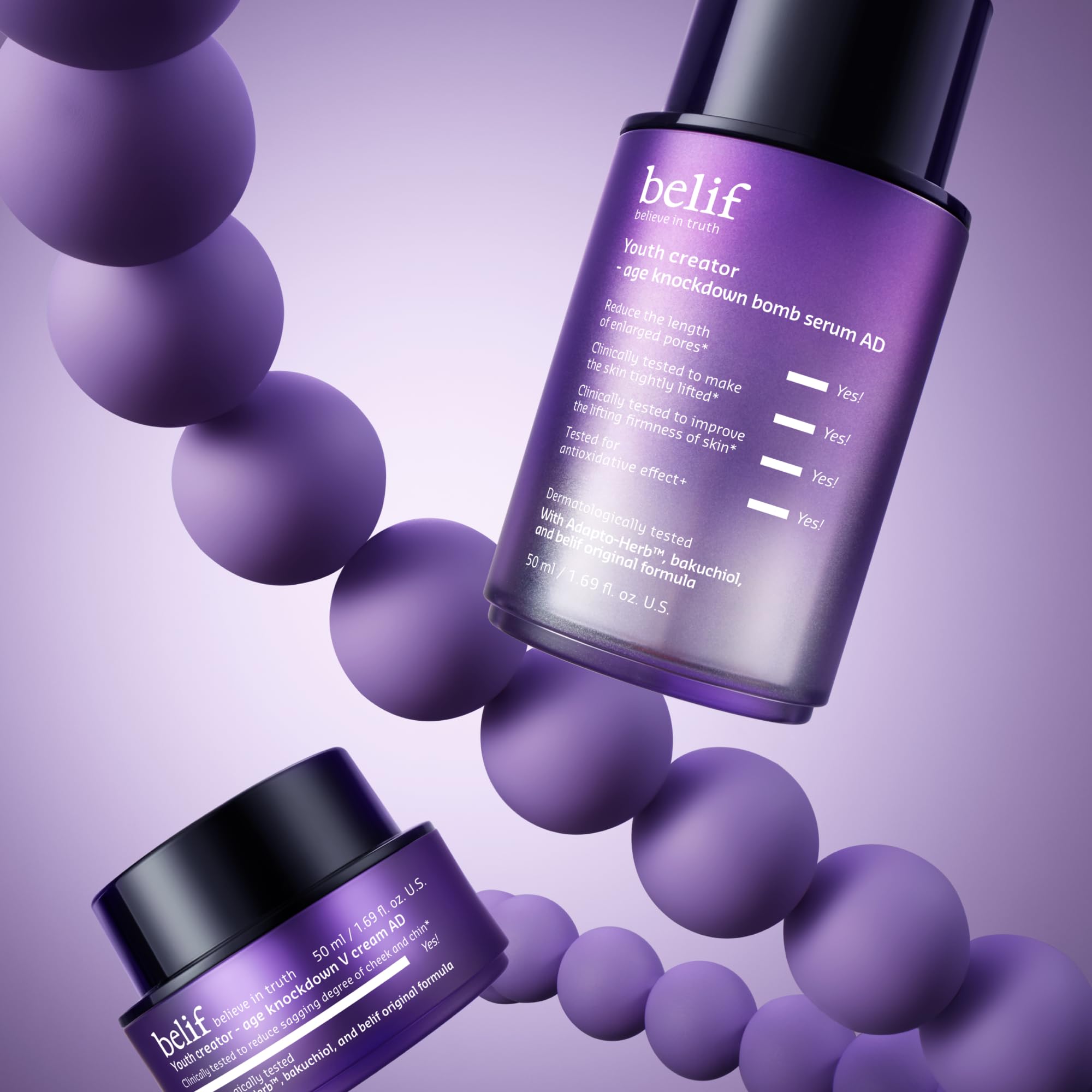 belif b Youth Creator – Age Knockdown V Cream AD | Wzbogacony krem przeciwstarzeniowy | Poprawia jędrność skóry | Koreańska pielęgnacja skóry dla kobiet | K-Beauty (50 ml)
