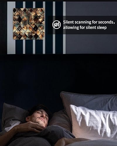 Miniatura 6 de Brown Geometric Wooden Wall Clock Silent Non Ticking, Diamond Plaid Modern Abstract Art Square Wall Clock Battery Operated, Decor Clock for Home
