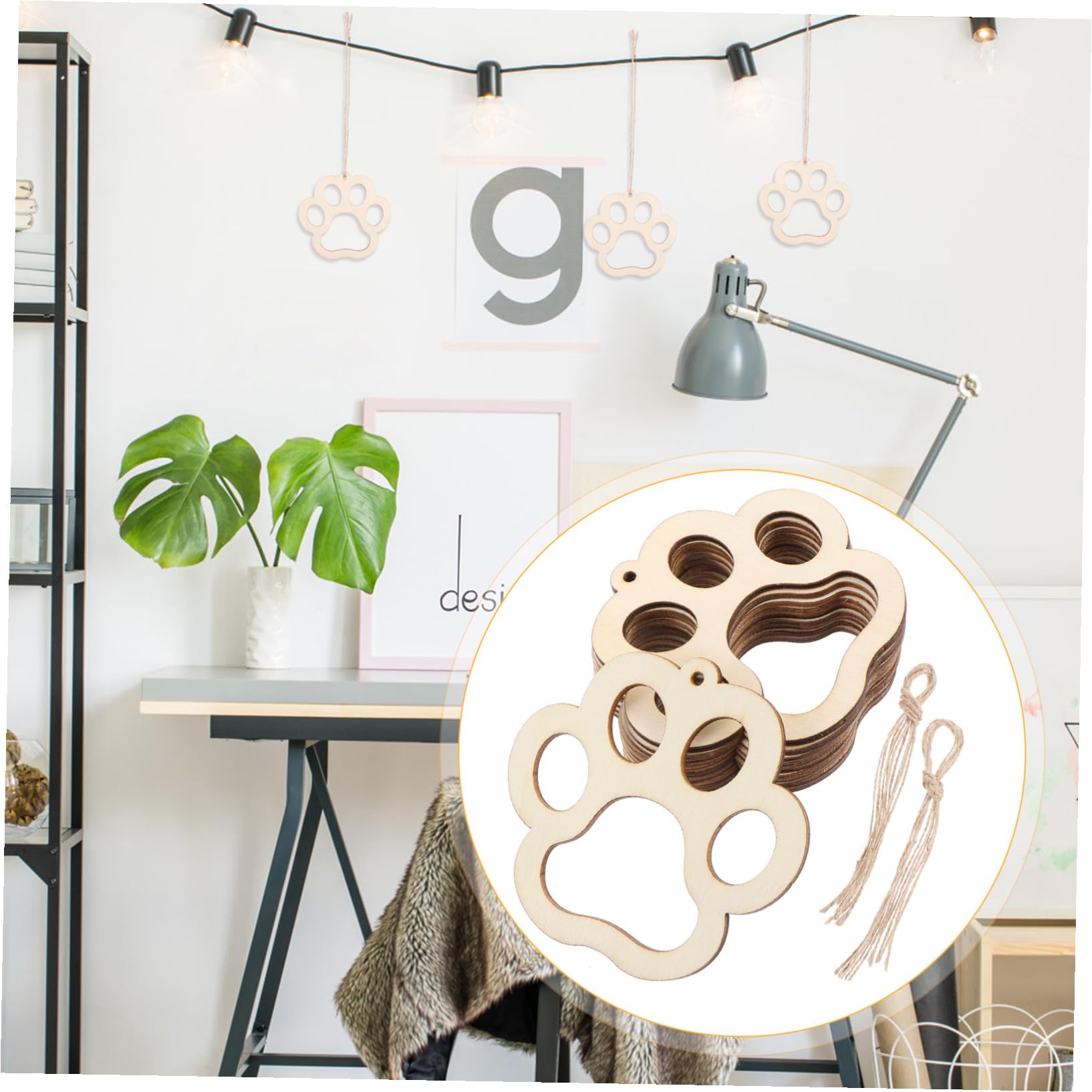 Homoyoyo Ornamenti in Legno Fai da Te con 20 Ciondoli a Fetta di Legno e Corde Naturali per Decorazioni Natalizie e Artigianato Creativo, per Regali e Abbellimenti Sospesi Festivi