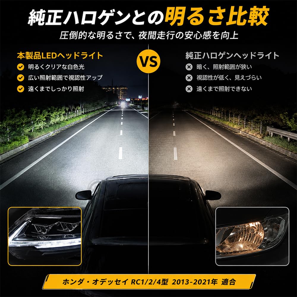 Amazon | HCMOTIONZ ホンダ・オデッセイ 5代目 RC1/2/4型 3眼LED