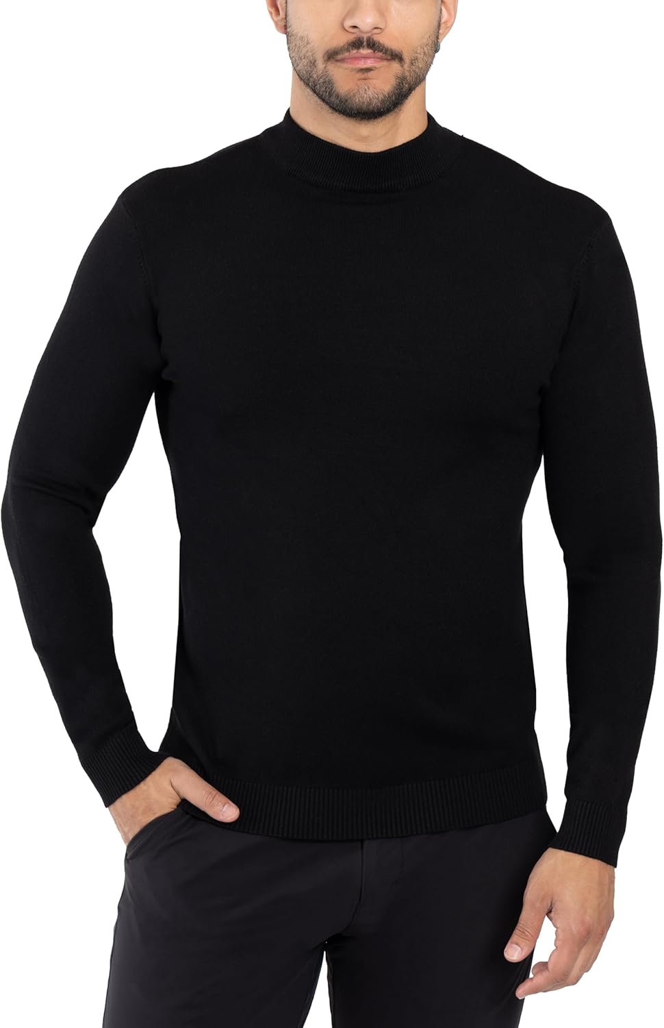 X RAY Mens Mock Neck Sweater, Soft Slim Fit Pullover Top, Basic