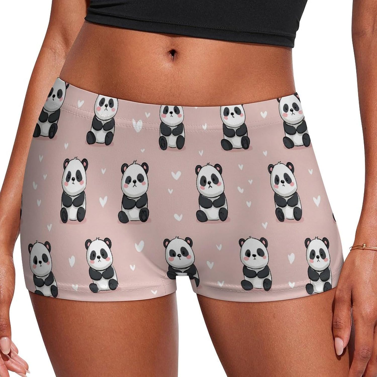 Panda Cute Fashion Women's Boxer Briefs Breathable Underpants Trunks Stretch Underwear