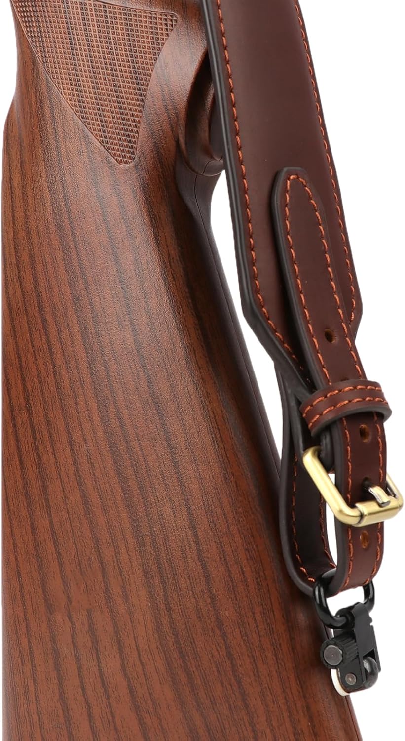 TOURBON Leather Hunting Sling Adjustable Long Rifle Shotgun Strap with or Without Swivels