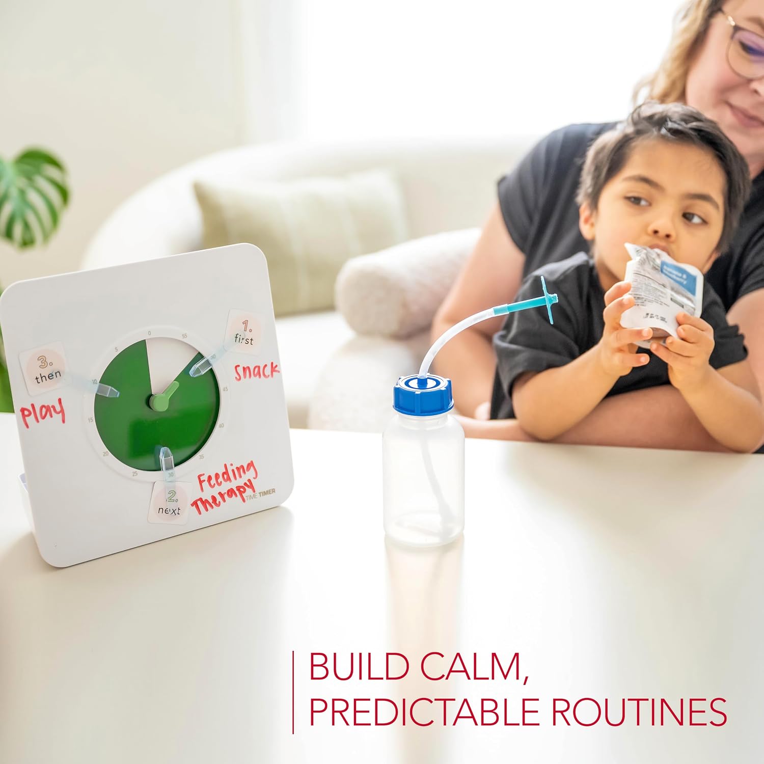 Visual Schedule Package - 8-inch 60 Minute Visual Routine Timer with Dry Erase Board, PECS Cards, and Whiteboard Marker - for Kids Desk, Classroom, Home, and Routines (Green)