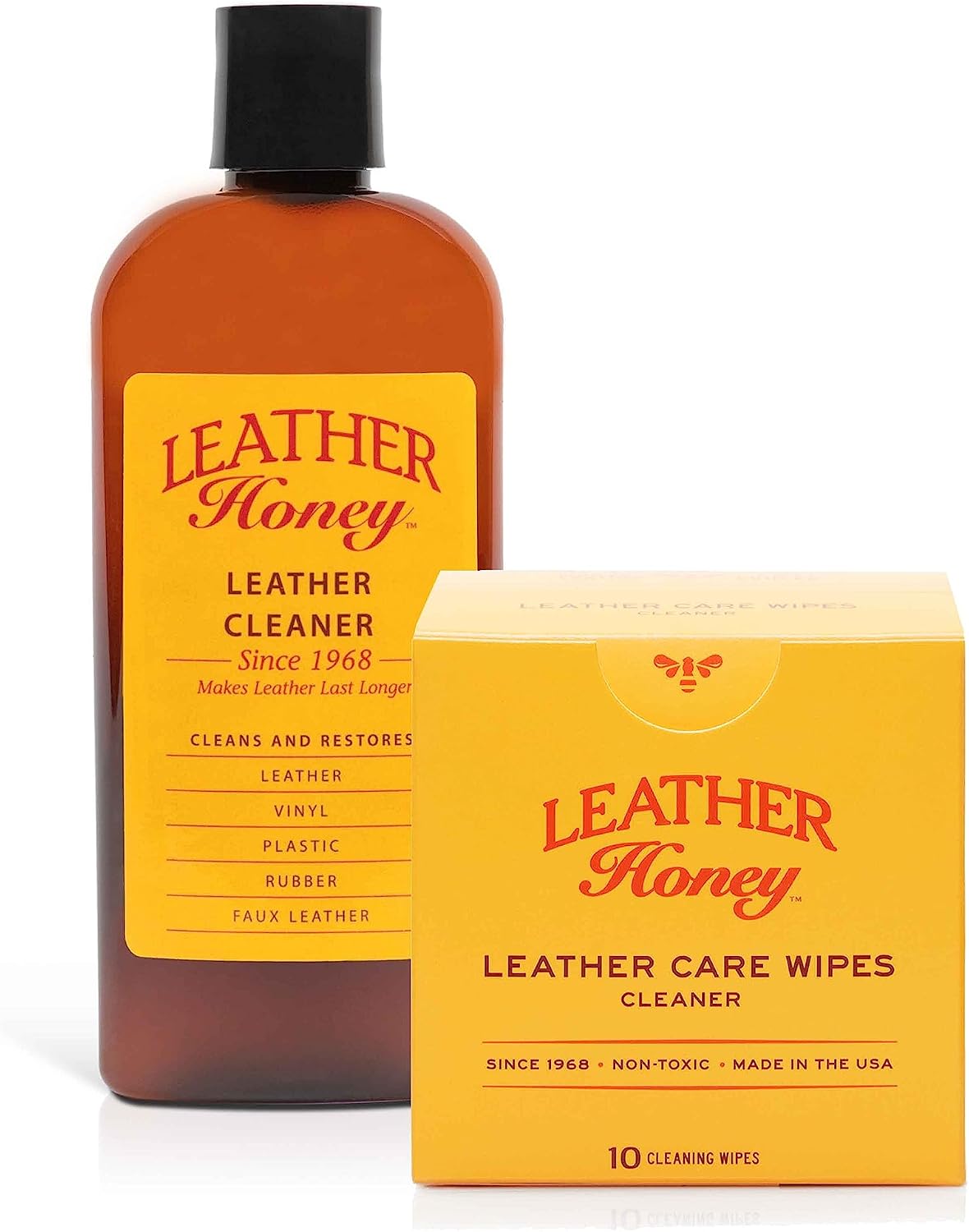 Leather Honey Cleaner Wipes with 8oz Cleaner
