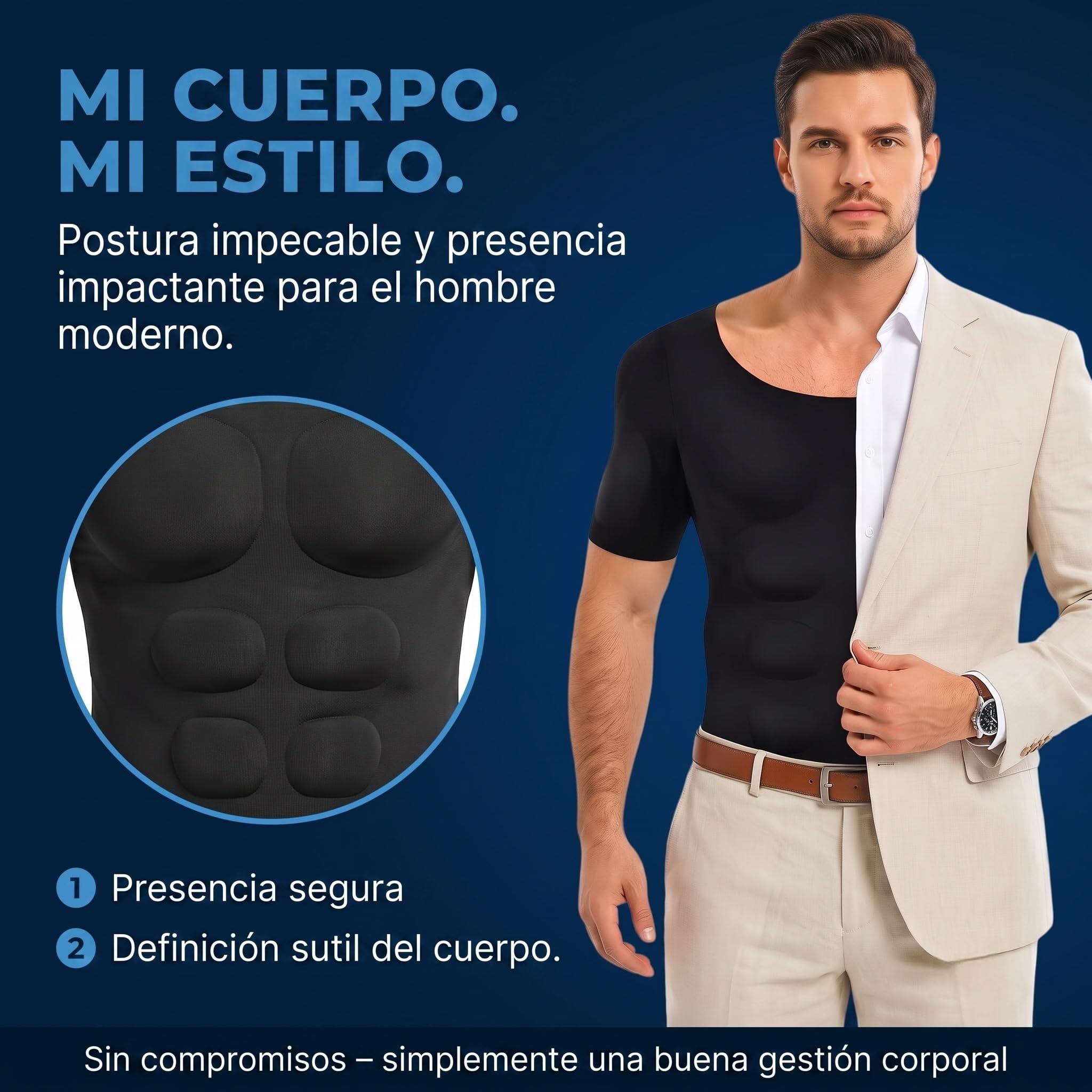 forma terraza muscle top, Compresion Modulos 3D Relleno de Musculo | Camiseta Acolchada de Musculatura con Relleno Removible, Invisible Bajo Camisas, Ligera y Transpirable con 4 Tallas