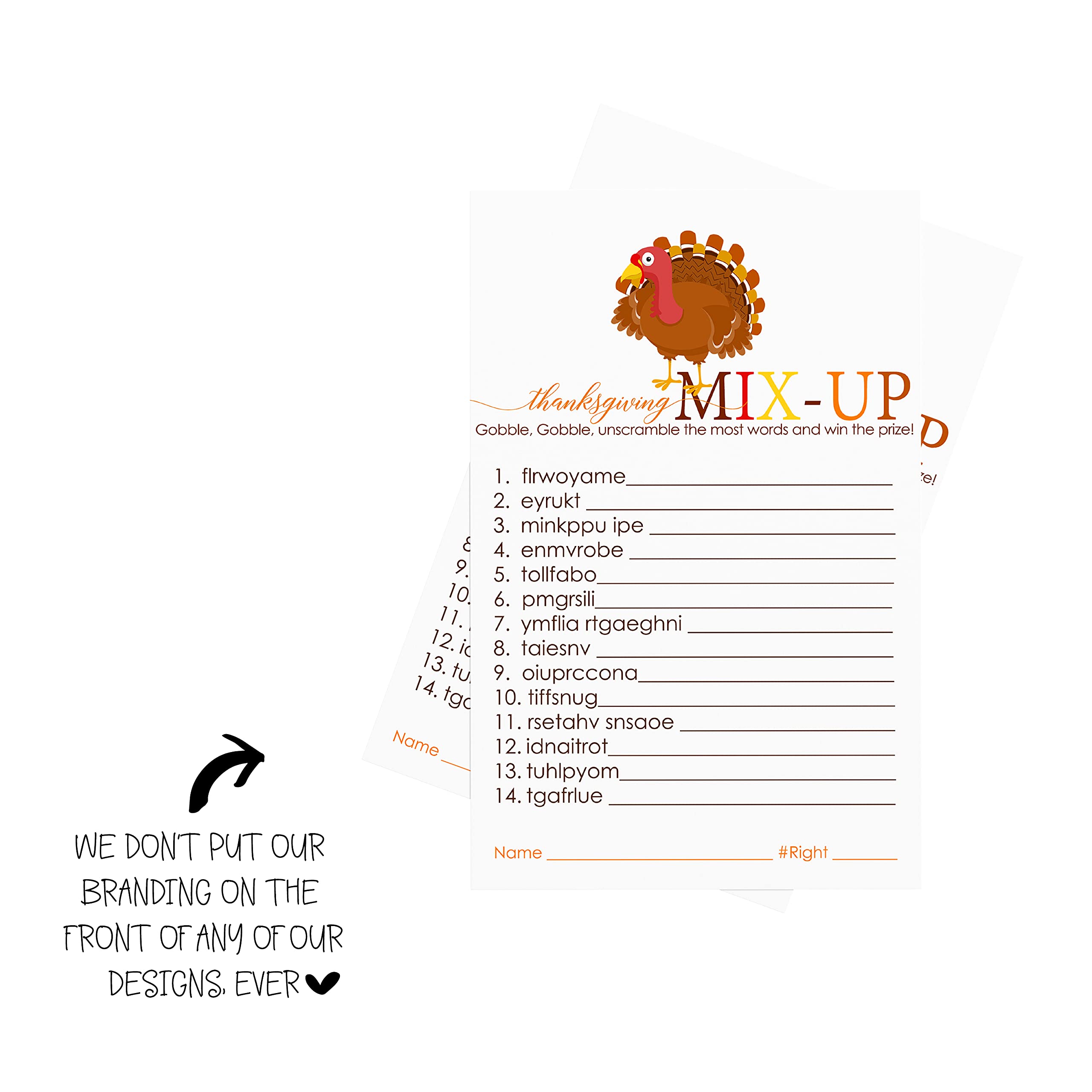 Thanksgiving Party Game Pack 25 Cards Word Scramble Fun Unscramble Activity For Family Groups Guest Kids Friends Kids Friendsgiving Fall Gatherings Buy Online At Best Price In Uae Amazon Ae