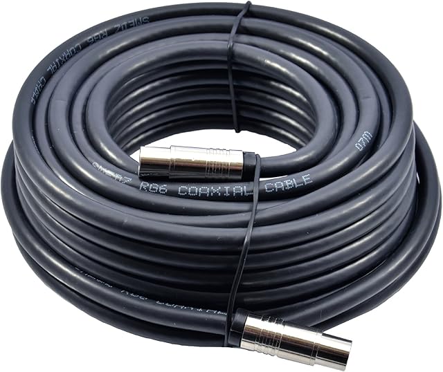 MAST DIGITAL YCAB01H/1 Smedz 10 m TV Aerial Cable Extension Kit with Premium Fitted Compression IEC Male to Male Connectors - Black