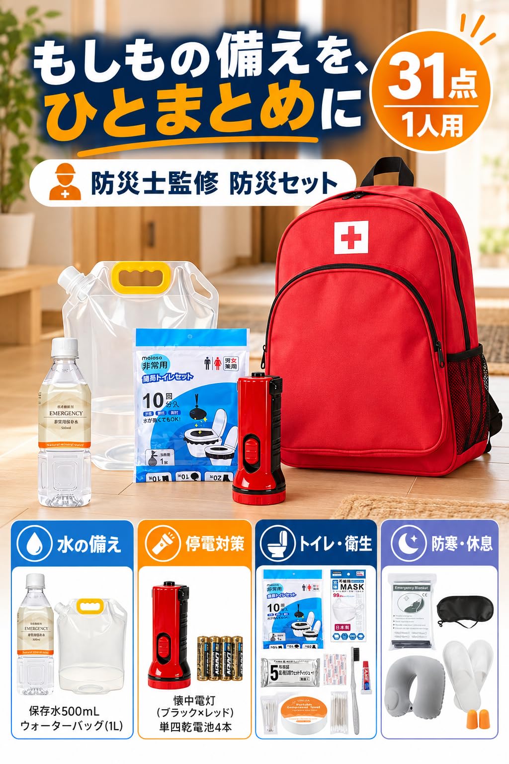 Amazon.co.jp: 防災セット 【防災士×災害備蓄管理士監修】防災グッズ