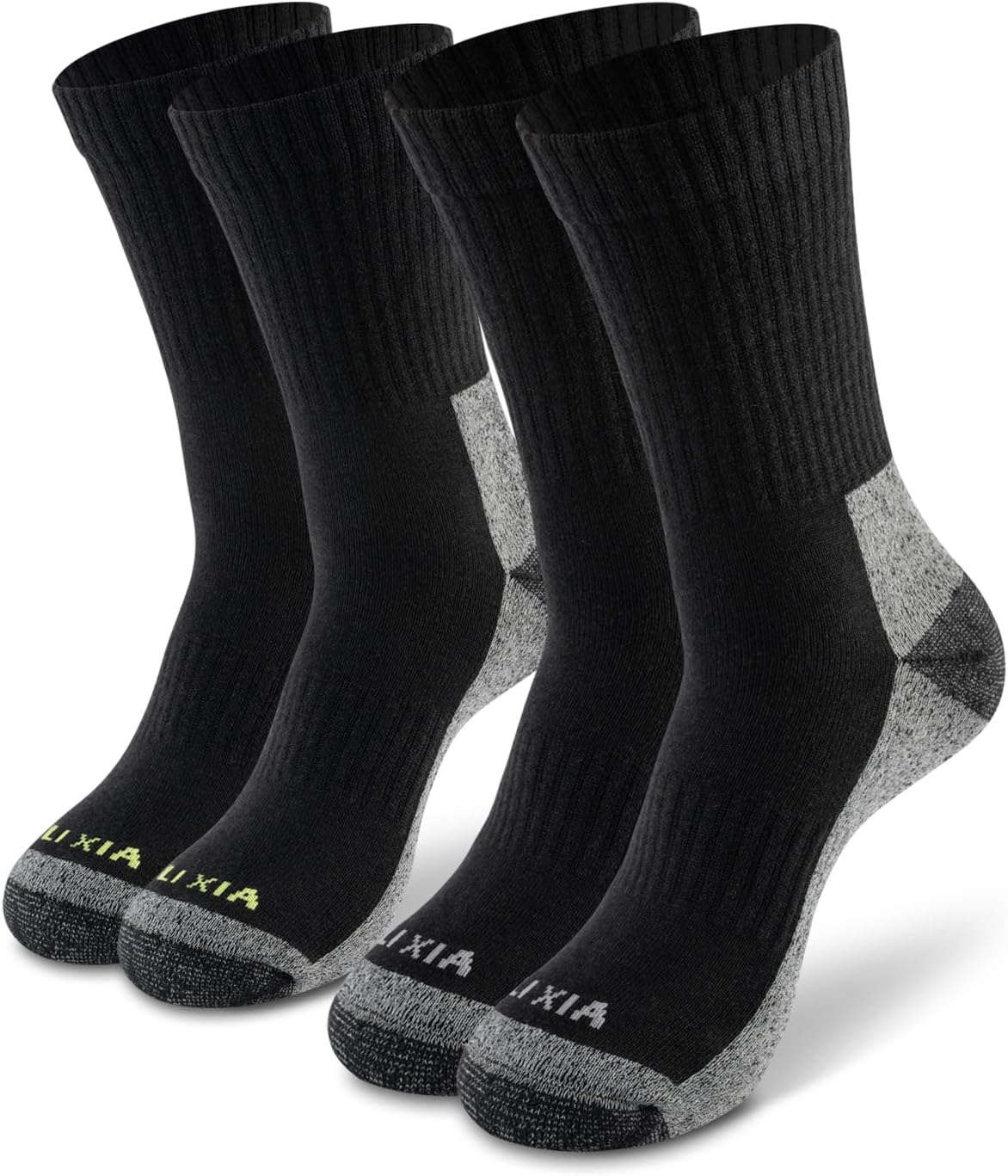LIXIA Merino Wool Hiking Socks for Men & Women - Thick Athletic Cushion,Anti-Blister,Moisture-Wicking,Anti-Odour 2 Pairs