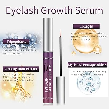 Eyelash Serum, Lash Serums for Thicker, Longer er Eyelashes, Natural & Vegan Eyelash Growth Serum Nourishing & Conditioning Formula Safe for Sensitive Eyes