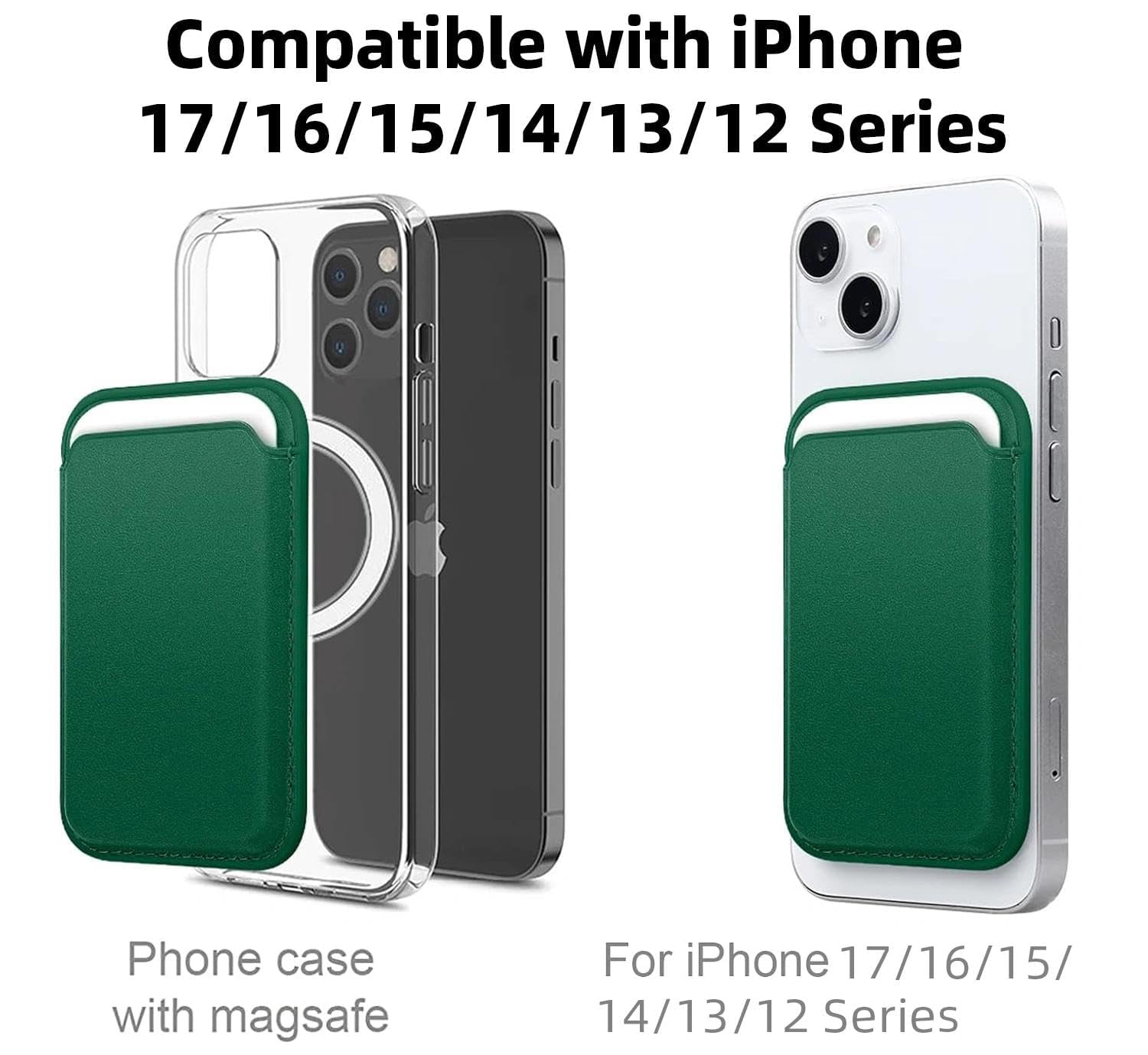 WALLFID Portafoglio in pelle con MagSafe compatibile con iPhone 12/13 Mini/Pro/Max, supporto RFID con magnete MagSafe