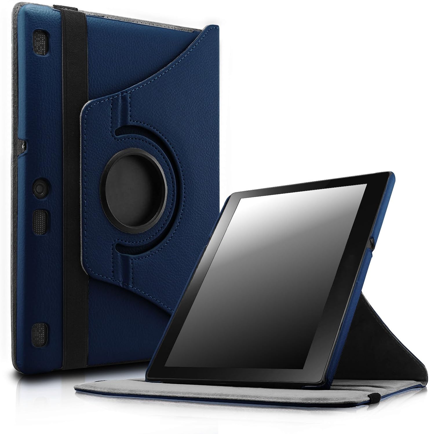 Infiland Lenovo Tab 2 A10-70/ Tab 3 10 Business Case, Infiland Smart Rotating Stand Case Cover for Lenovo Tab 2 A10-70 2015 Release/ Lenovo Tab 3 10 Business TB3-X70 10.1" Tablet 2016 Release, Navy