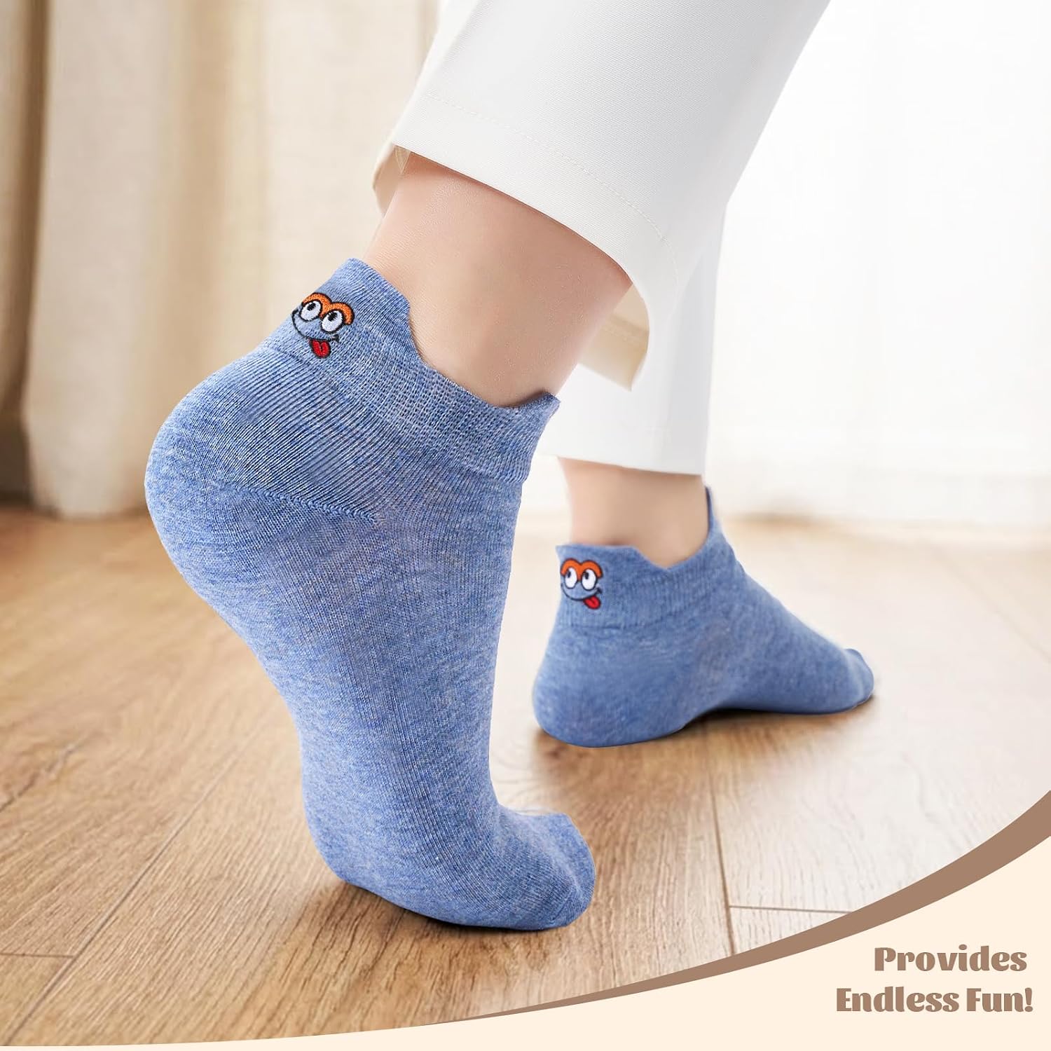 Chaussettes Basses Drôles pour Femme 10 Paires, Chaussettes Courtes en Coton Respirant et - Analyse des détails et conception