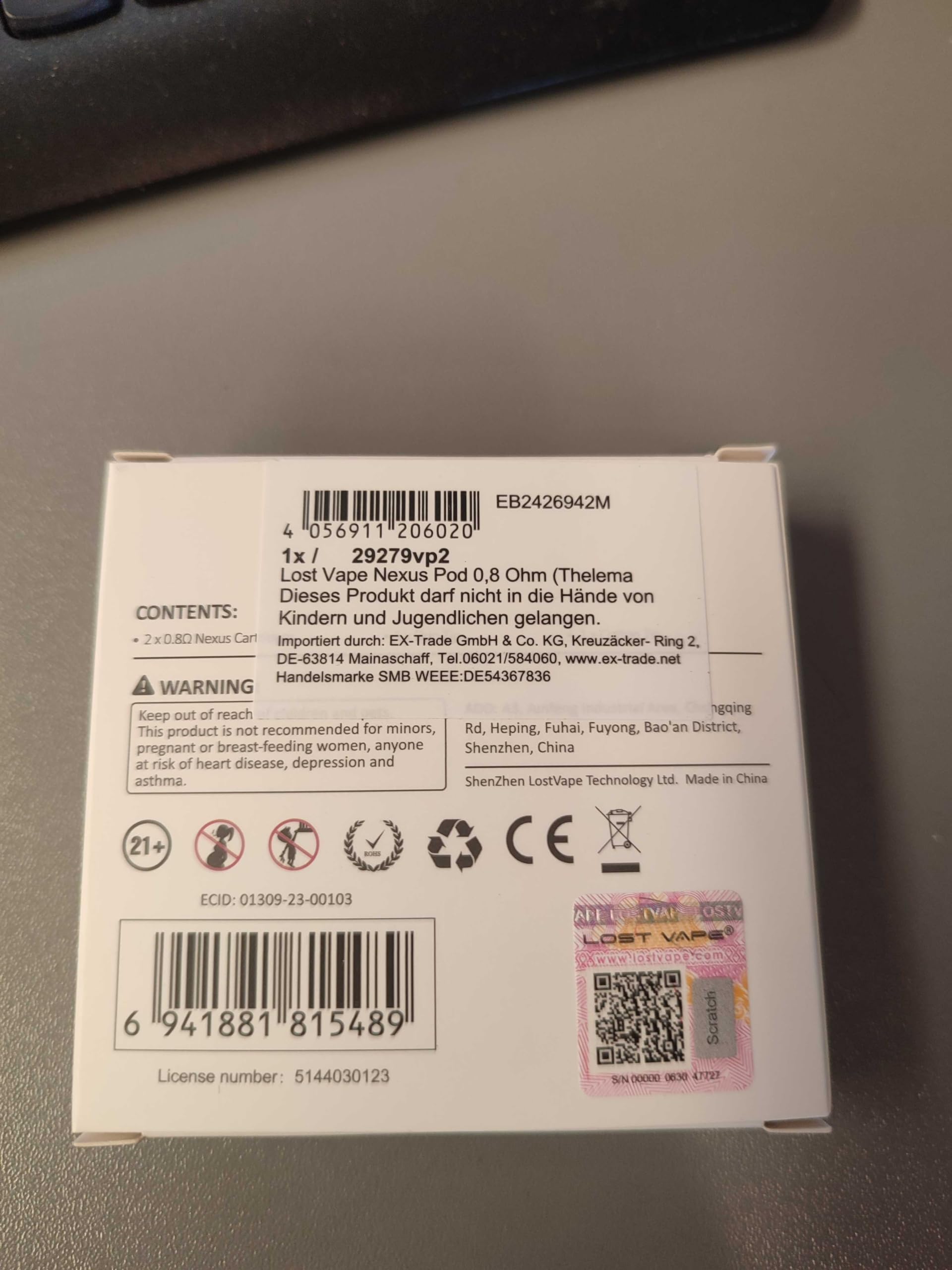 Pack de 2 cartouches Nexus Lost Vape : Amazon.fr: High-Tech