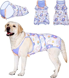 LovinPet Dog Recovery Suit for Large Medium Dogs - Dog's Bodysuit Wound Protective Surgical for Abdominal Wounds After Surgery Anti-Licking Dog Onesies,Elephant,Yellow,XXL