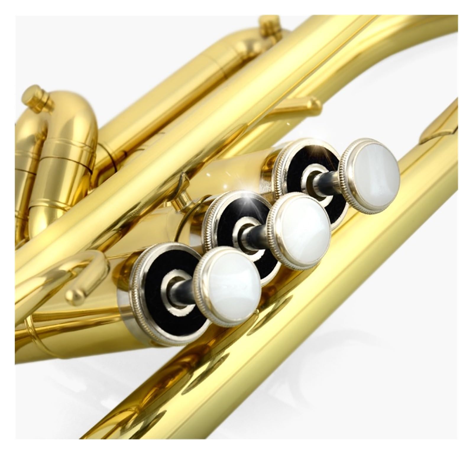 Profesjonalna Trąbka Instrument Trąbkowy Dla Początkujących, Profesjonalny Instrument Trąbkowy Dla Dorosłych Na Poziomie B (Color : Lacquer gold)