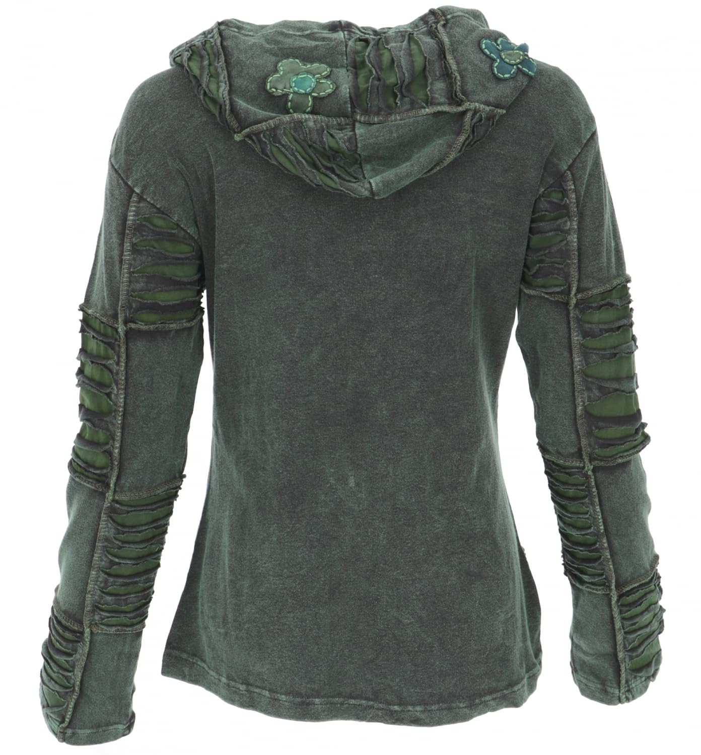 GURU SHOP Goa Patchwork Jacke, Boho Kapuzenjacke, Ethno Look