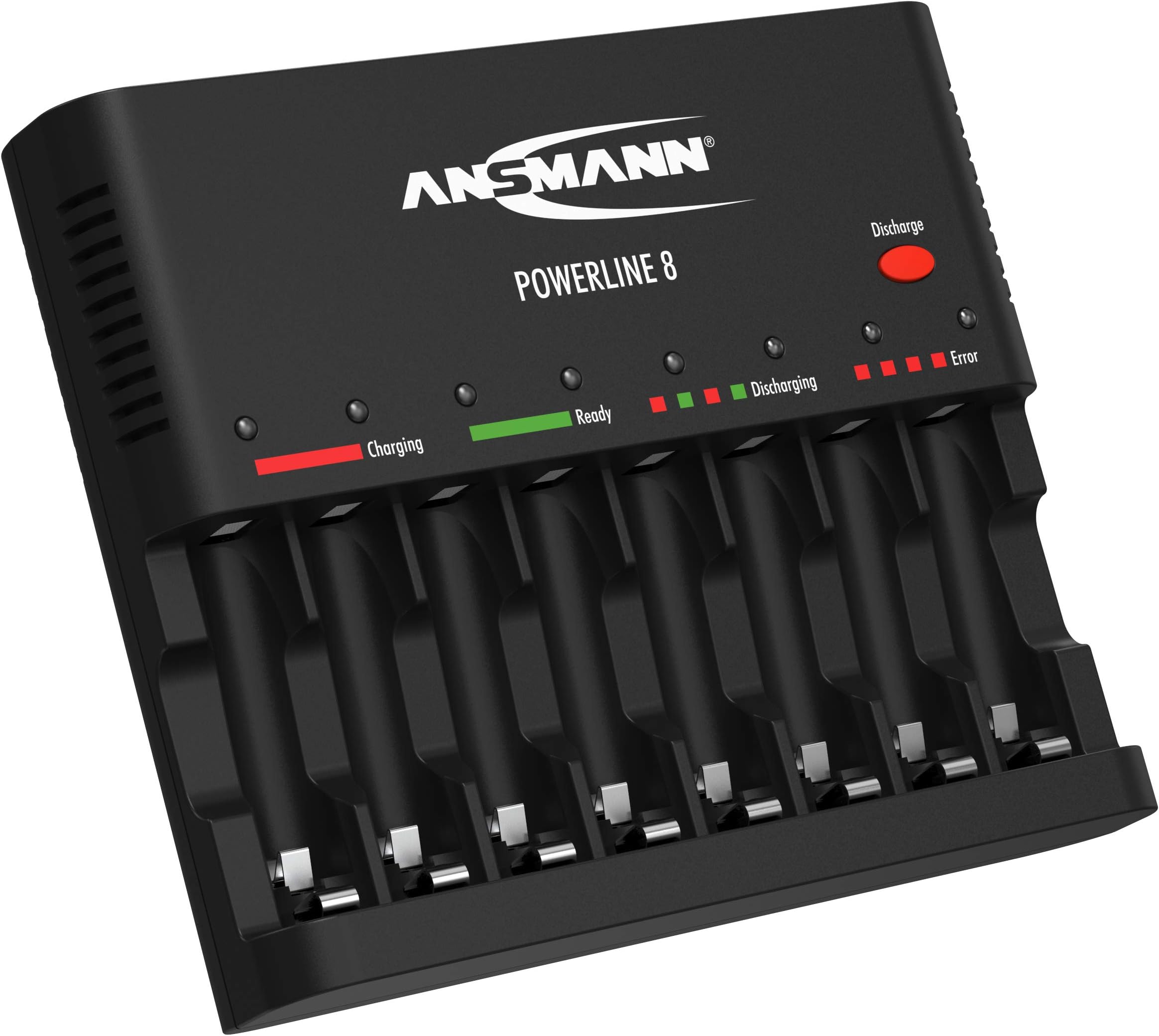 1001-0006 Ansmann Powerline 8 Intelligent Battery Charger for 1-8 pc of AA/AAA NiMh Batteries with Discharge Function