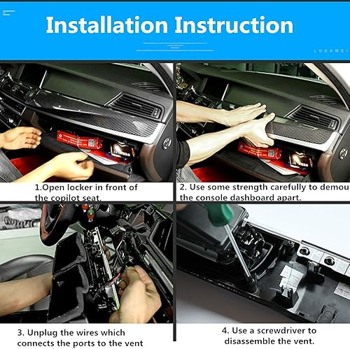 Miniatura 7 de Defensa con centro de ventilación y consola central AC, para BMW 5, repuestos actualizados para series 520 523 525 528 530 535 2010-2016, Negro
