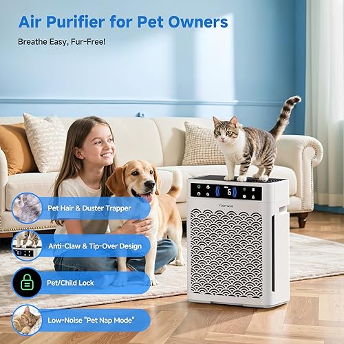 Miniatura 3 de Purificadores de aire para el hogar, habitación grande de hasta 3000 pies cuadrados, purificador de aire HEPA para mascotas domésticas con filtro,