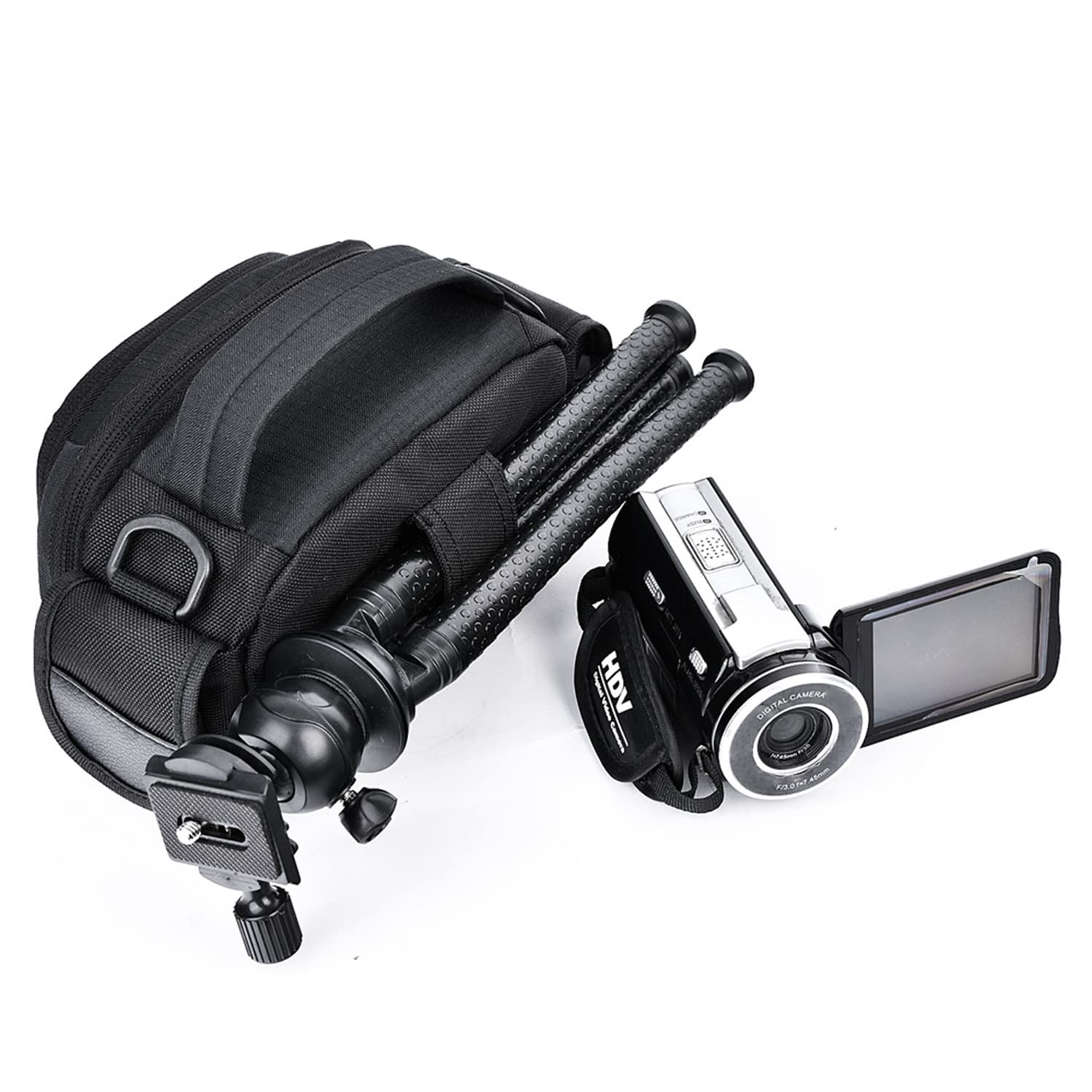 Sacoche Fosoto pour caméscope Handycam Panasonic et Sony, Noir