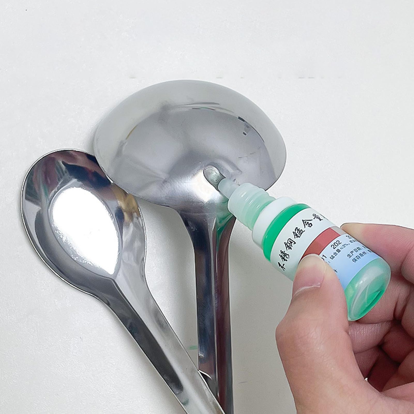 Flüssigkeit aus Edelstahl 304, tragbarer Tester, 12 ml, schnelles Küchengerät, Echtheitserkennungsagent, Edelstahl-Lösung