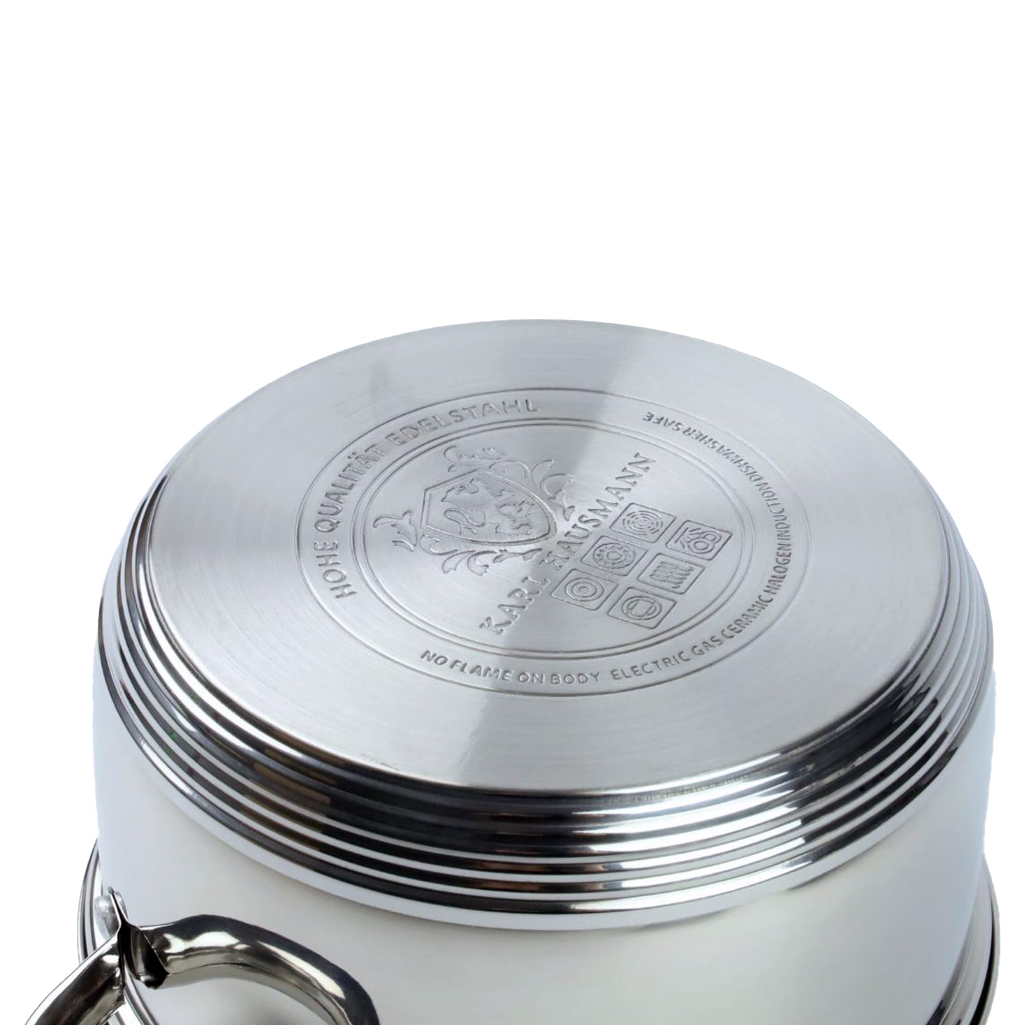 KARL HAUSMANN Cuiseur Vapeur 2,4L 18 cm - Cuit Vapeur Inox Pour Induction, Marmite Vapeur 3 Niveaux Avec Couvercle En Verre, Cuisson Vapeur Pour Légumes, Poisson, Raviolis Et Pommes De Terre