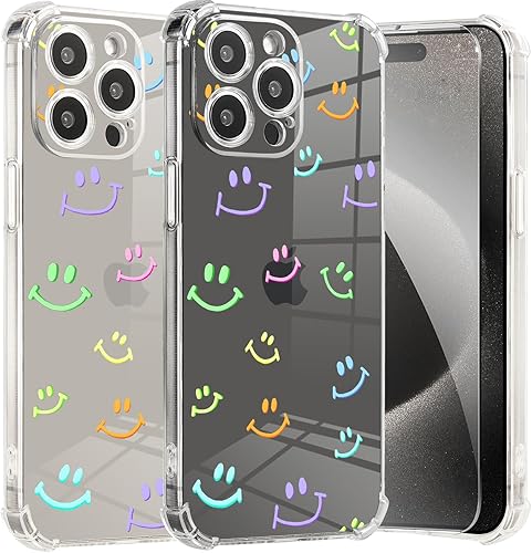 Vista 328 de Roemary Buffertech - Funda protectora para iPhone 13 Pro Max con diseño Golden Retriever, diseño de arcoíris con protector de pantalla