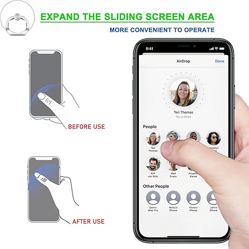 Miniatura 4 de JCHIEN - Soporte para anillo de teléfono  Soporte universal transparente para anillo de teléfono celular compatible con teléfonos inteligentes