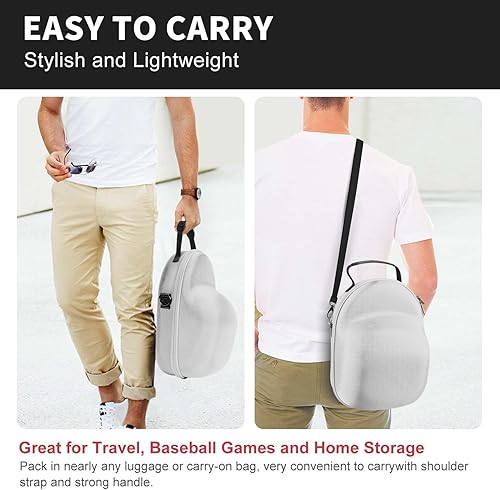 Miniatura 11 de Livelab Funda para sombreros, funda rígida para gorras de béisbol, almacenamiento de sombreros con asa de transporte y correa para el hombro, Azul