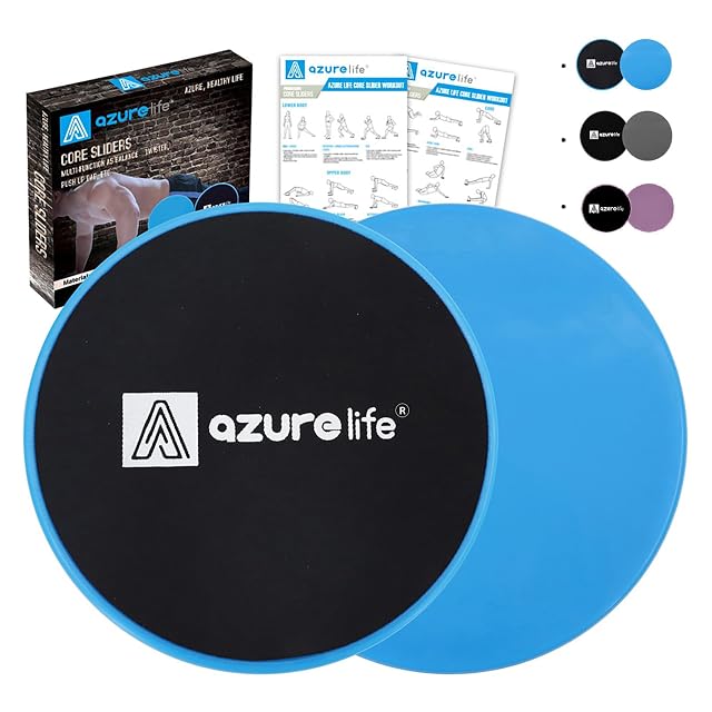 Exercise Core Sliders Dual Sided Exercise Gliding Discs Use on Carpet or Hardwood Floors Light and Portable Perfect