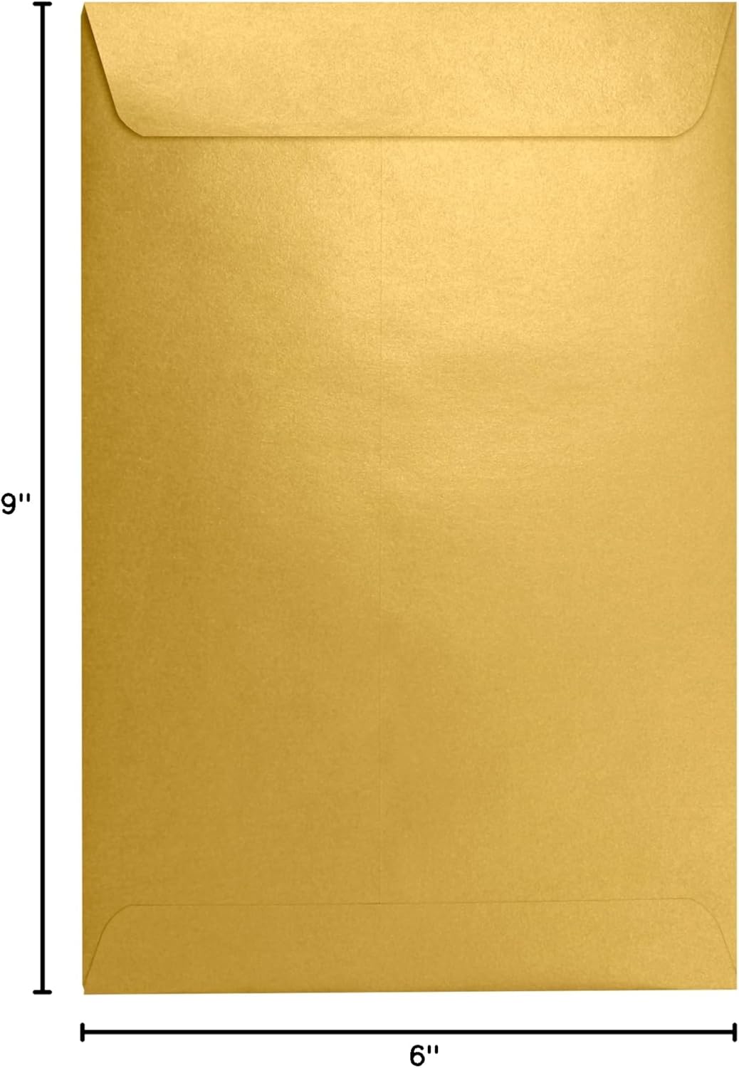 LUXPaper 6 x 9 Open End Envelopes | Peel & Press | Gold Metallic | 80lb. Text | 50 Qty