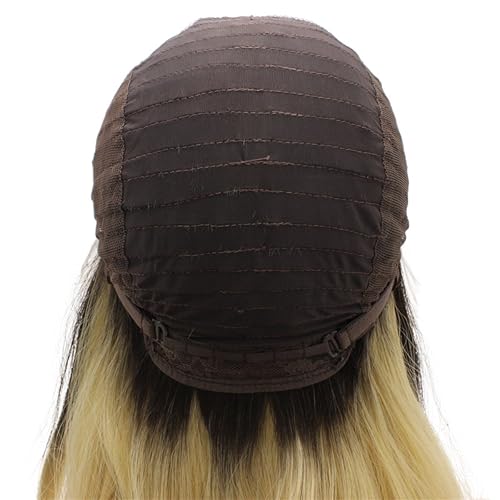 Miniatura 7 de Mxangel Peluca rubia sintética de encaje frontal rubio medio largo natural