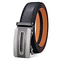 Cintura Uomo,BULLIANT Cintura Pelle Uomo Cricchetto Automatica Fibbia 35mm,Trim Regolabile per Adattars,Nero1468,150cm/44