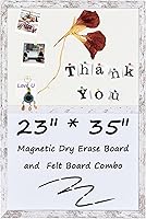 Vista 14 de Tablero de anuncios, pizarra blanca de fieltro para oficina, escuela, cocina, dormitorio, marco de madera blanca, 10.2 x 14.2 pulgadas, pizarra