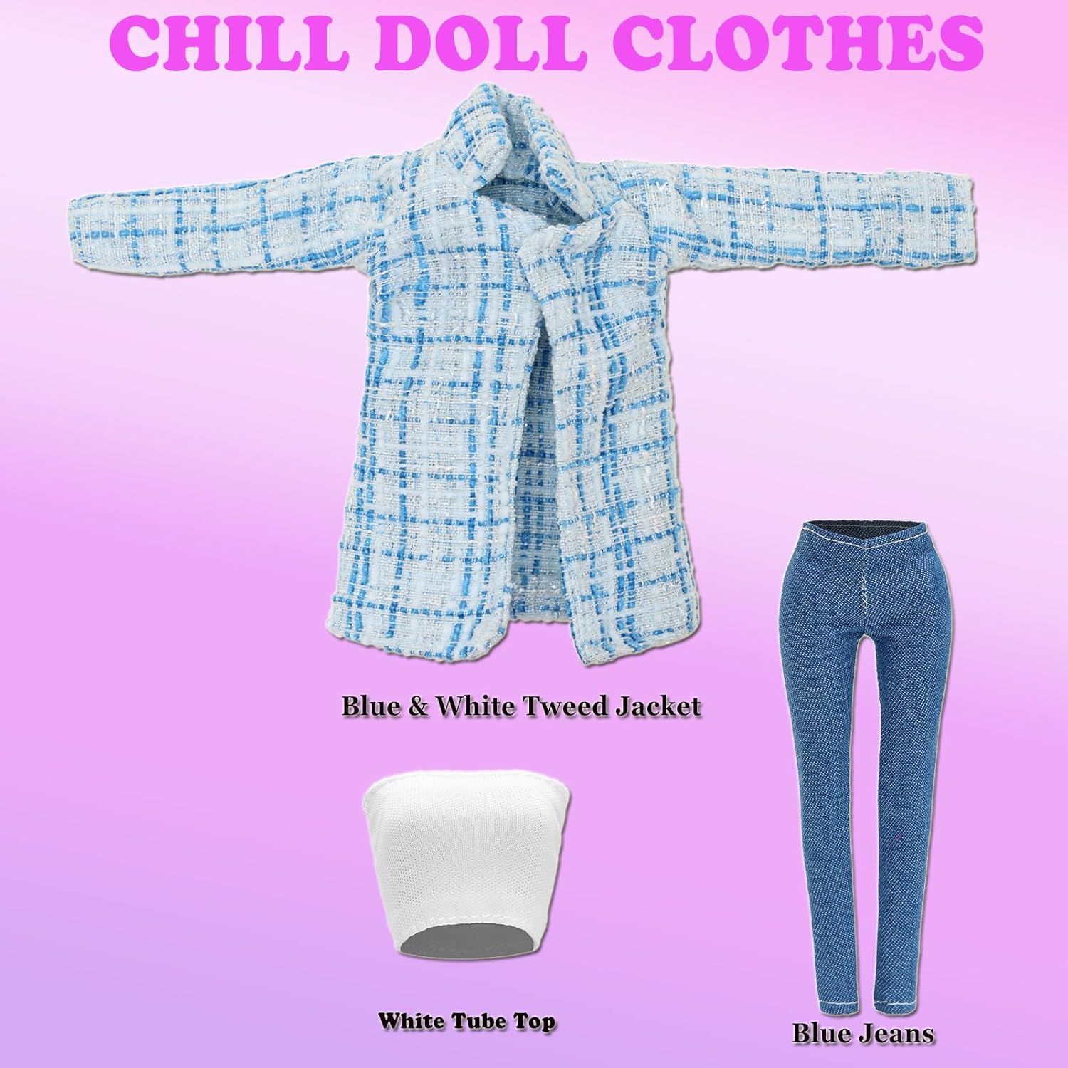 23 Pieces Doll Clothes & Accessories for 11.5 Inch Girl Dolls Include 5 Tops 5 Pants Fashion Outfits 5 Coats Jacket 5 High Heels 5 Flat Shoes and 3 Accessories for 11.5 Inch Girl Dolls Fashion Set