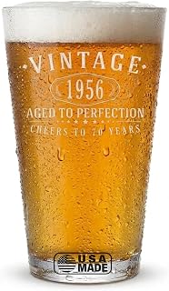 Vintage 1956 Engraved Pint Beer Glass