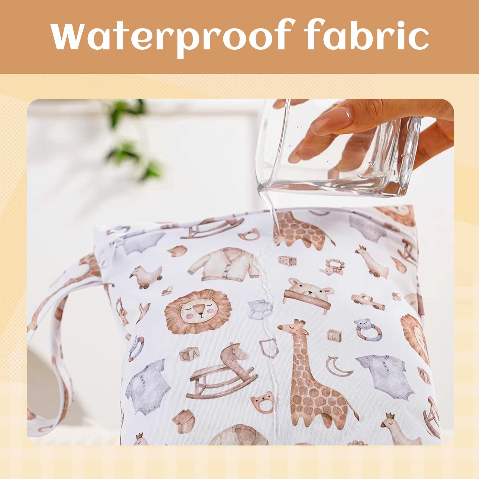 Wetbag Pannolini Lavabili Impermeabile Riutilizzabile con Doppia Cerniera 2 Pezzi