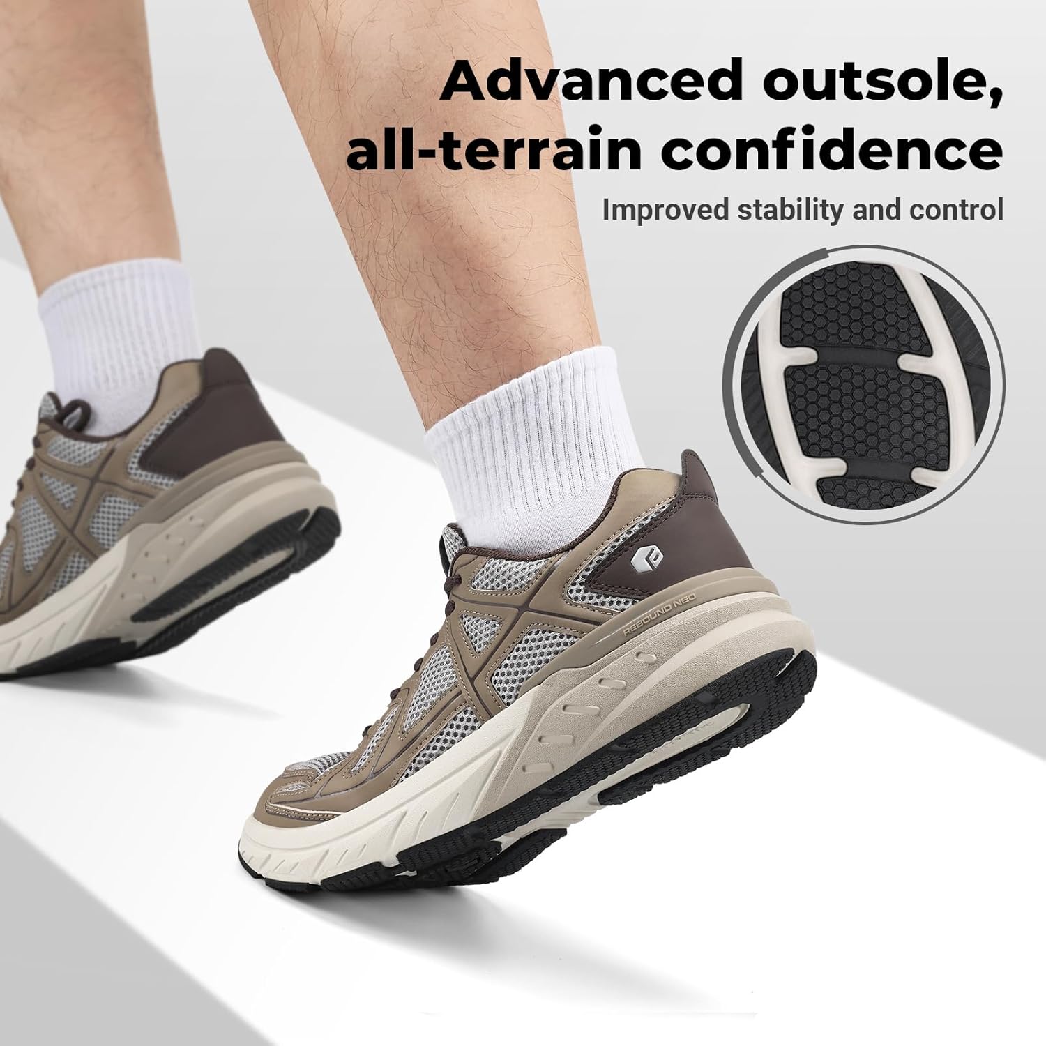 FitVille Mens Walking Shoes Wide Width Thicker Cushioning Sneakers Extra Wide Shoes for Men Bouncy Shoes Non Slip Workout Gym Athletic Sneakers - Image 3