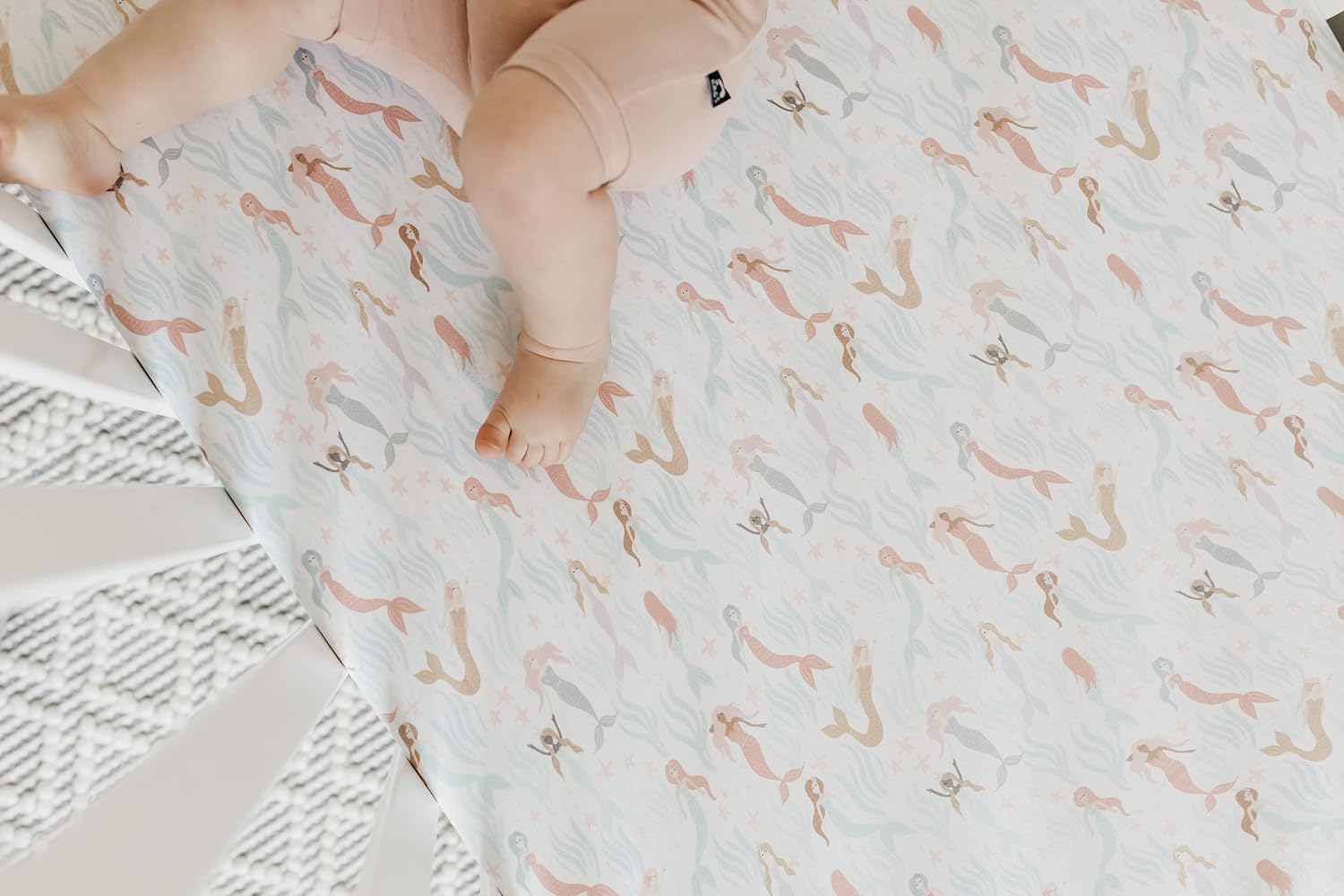 Premium Fitted Knit Crib Sheet/Toddler Sheet Coral by Copper Pearl