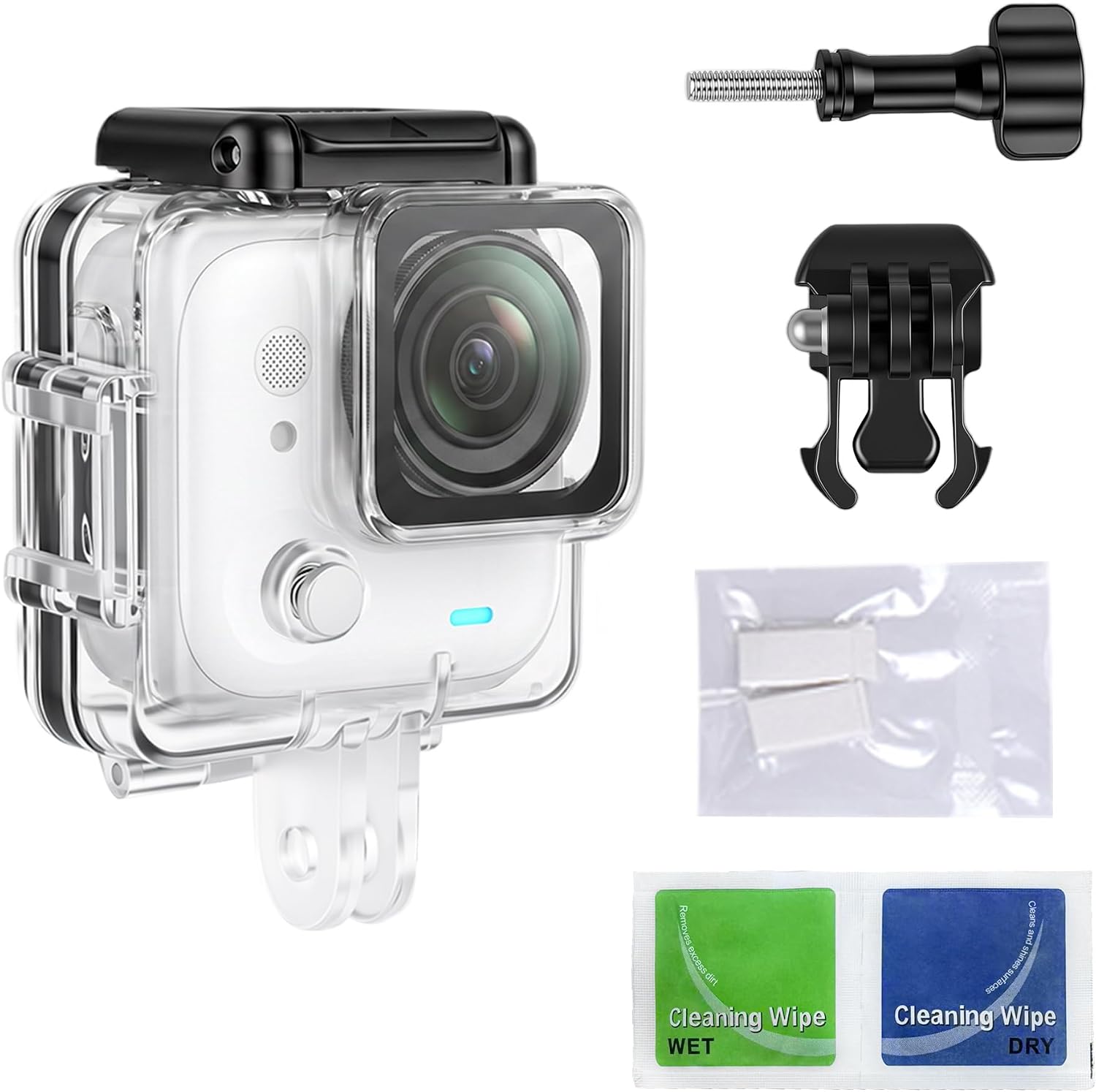 Walking Way Waterproof Case for Insta360 Go Ultra, with Anti-Fog Underwater Camera Case 50M/164FT Deep Diving Housing, Protective Shell Accessories Kit, for Main Camera Unit